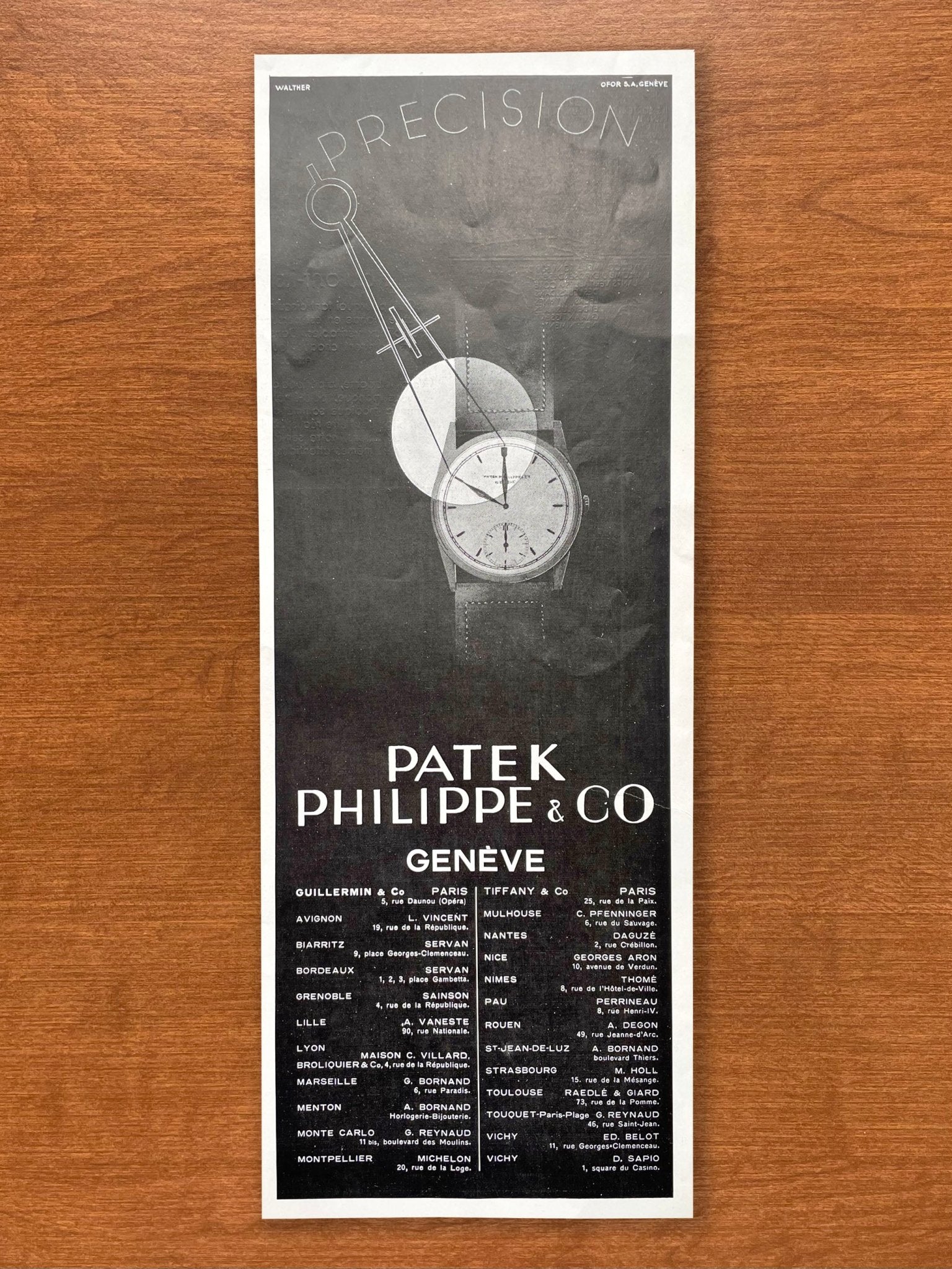 1934 Patek Philippe "Precision" Advertisement