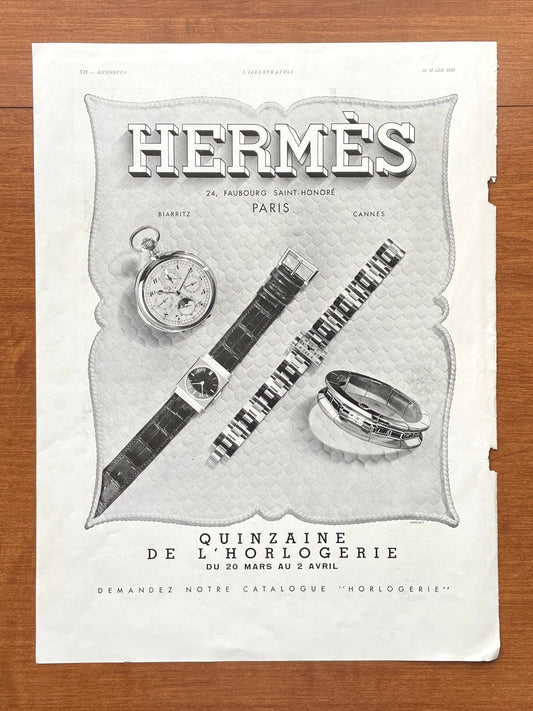 1939 Hermes Timepieces Advertisement