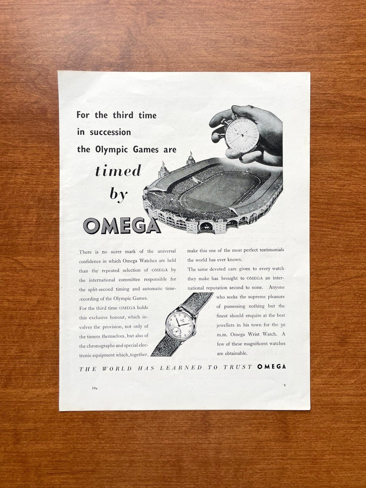 1948 Omega "Olympic Games" Advertisement