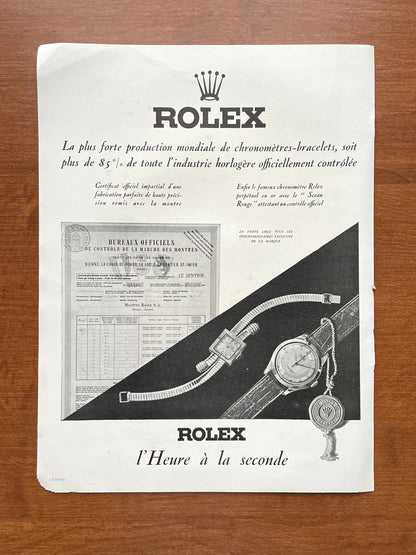 1949 Rolex French Advertisement