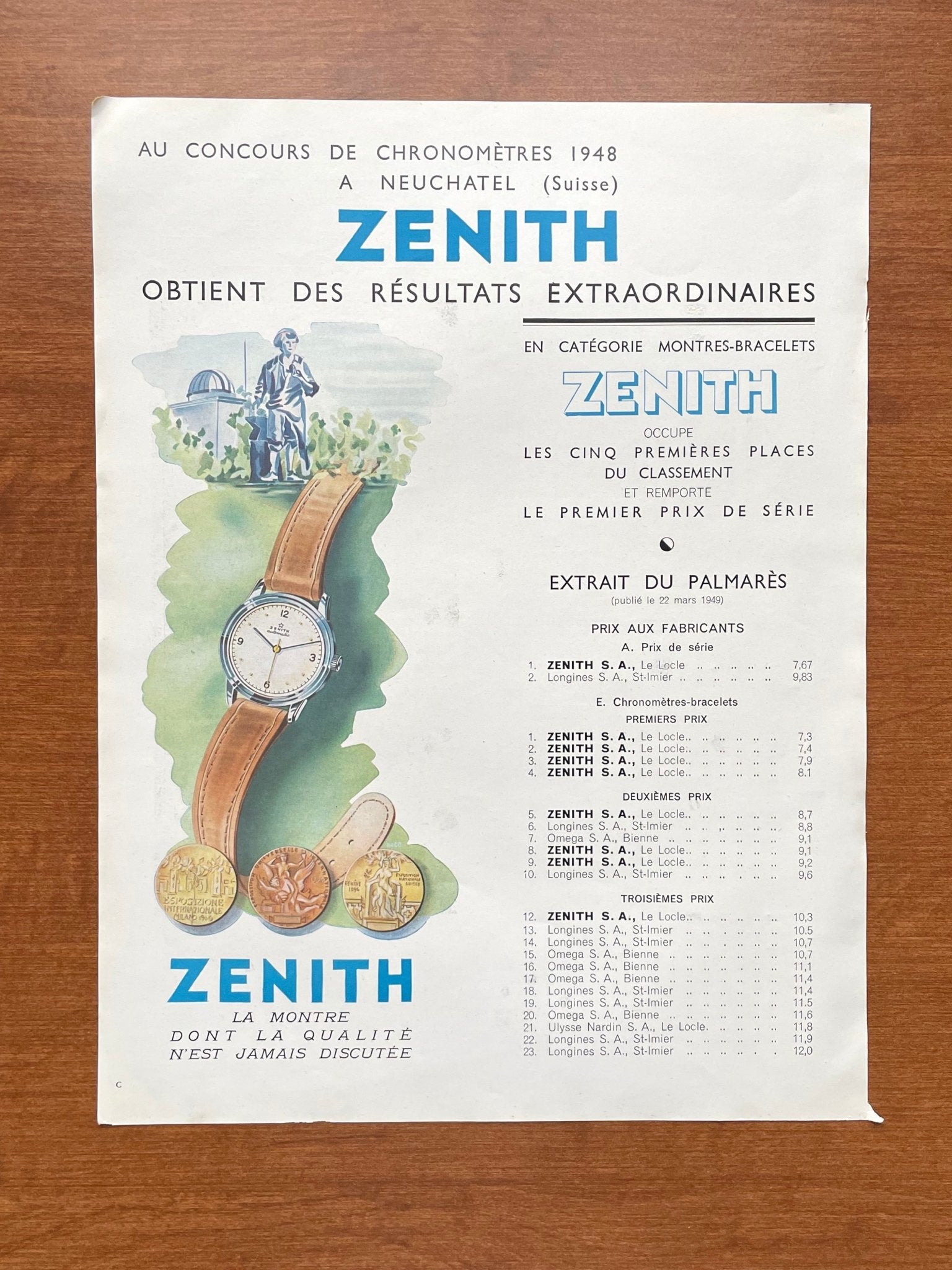 1949 Zenith French Advertisement