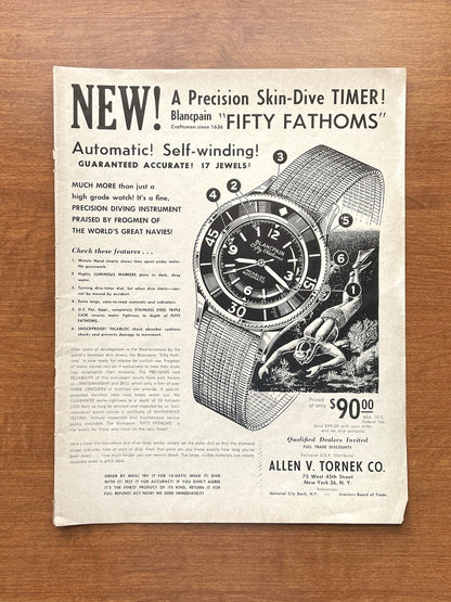 1955 Blancpain Fifty Fathoms Advertisement