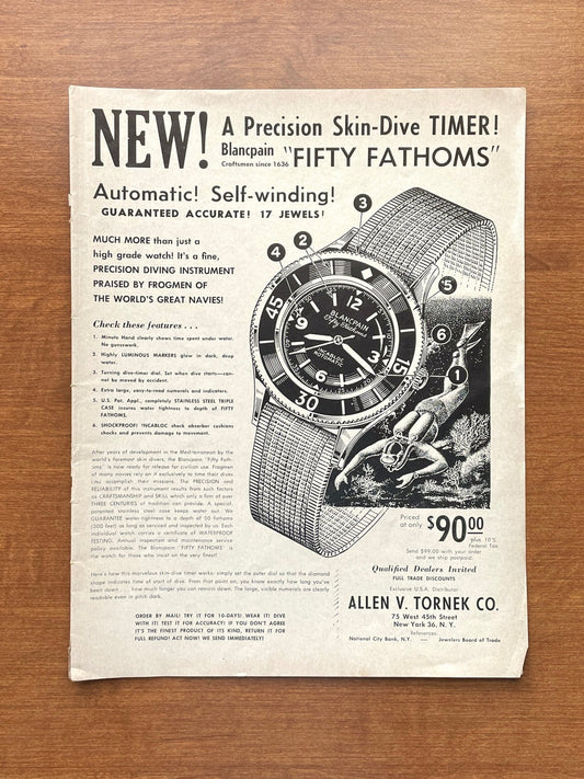 1955 Blancpain Fifty Fathoms Advertisement