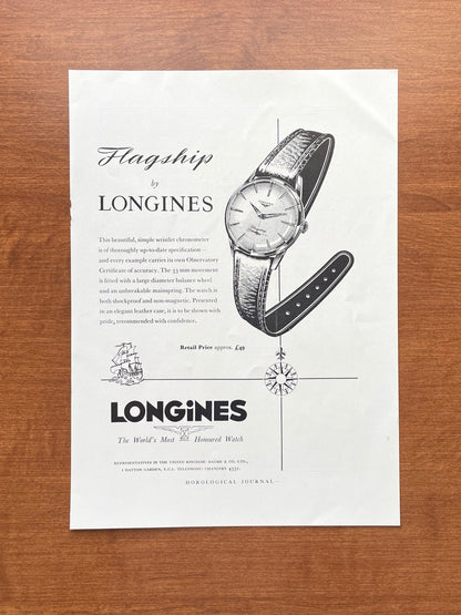 1958 Longines Flagship Advertisement