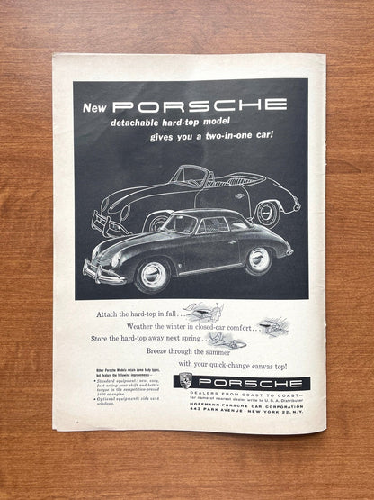 1958 Porsche "two - in - one car!" Advertisement