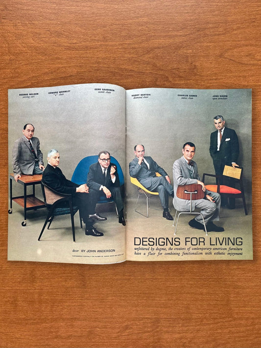 1961 "Designs For Living" feat. Charles Eames, George Nelson, & Eero Saarinen Advertisement