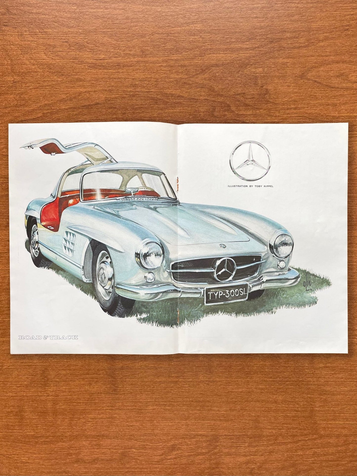 1961 Mercedes Benz 300SL 2 - page Original Magazine Page Spread