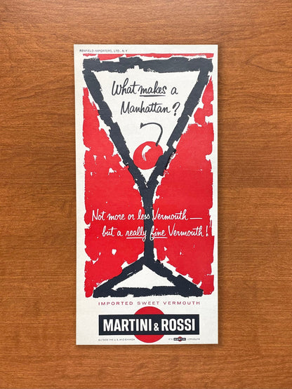 1963 Martini & Rossi "What makes a Manhattan" Advertisement