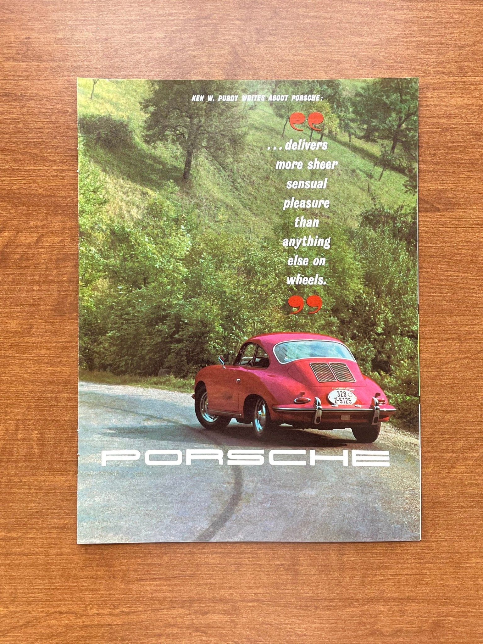 1963 Porsche "delivers more sheer sensual pleasure..." Advertisement