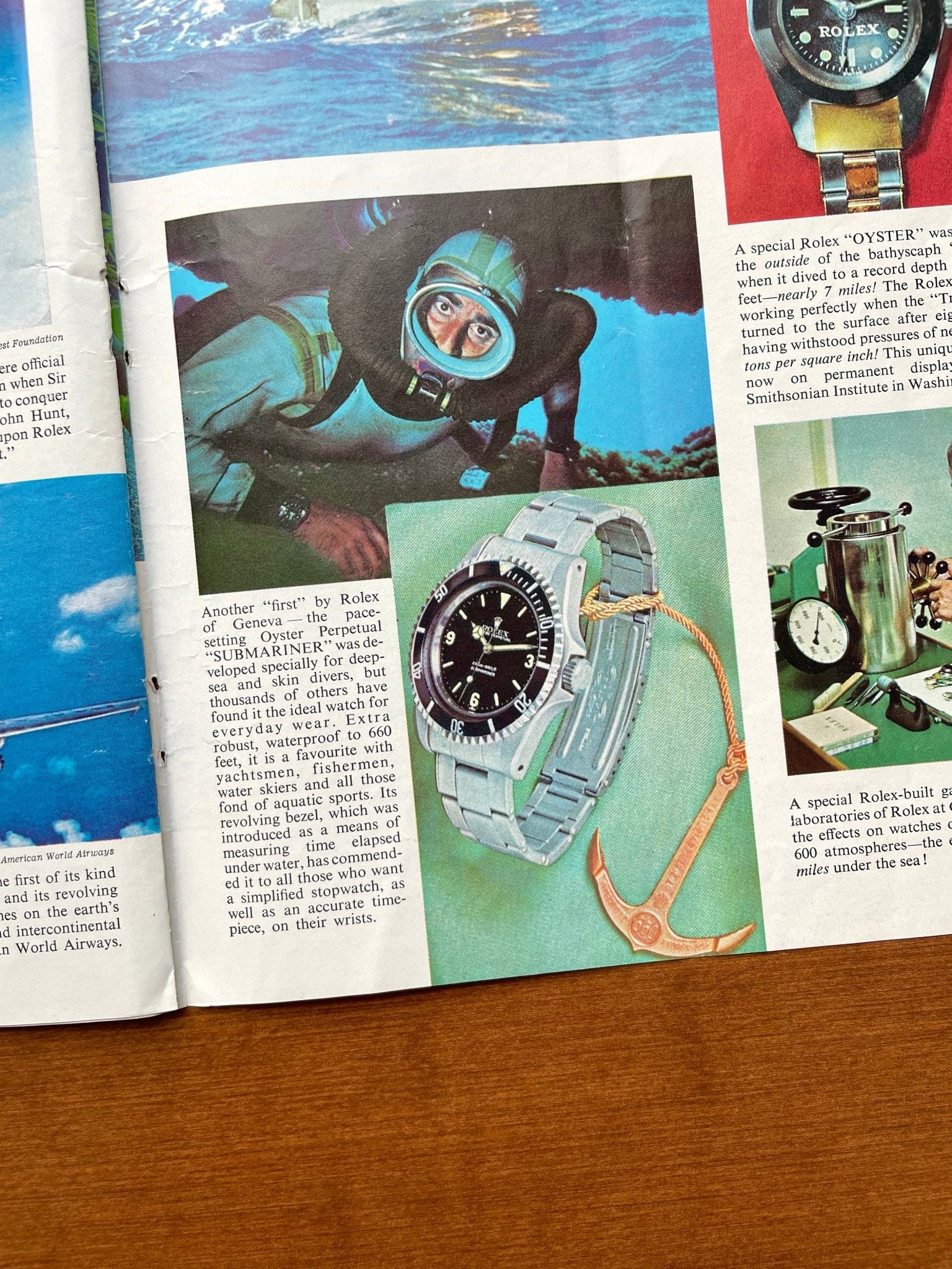 1963 Rolex GMT Master and Submariner "The Story of Rolex" Advertisement