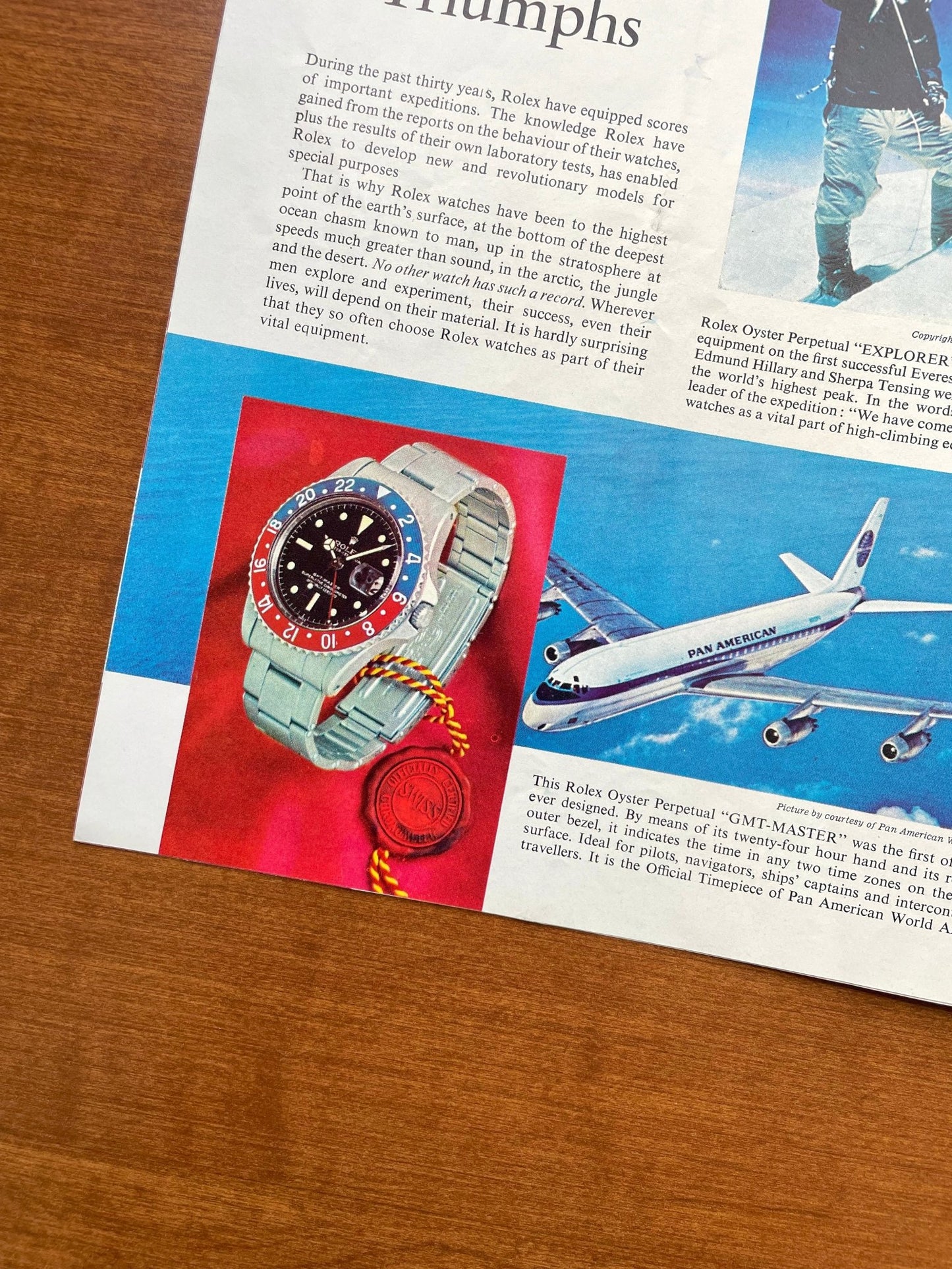 1963 Rolex GMT Master and Submariner "The Story of Rolex" Advertisement