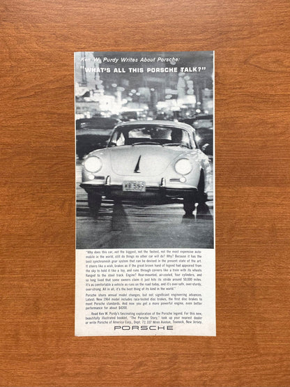 1964 Porsche "What's all this Porsche talk?" Advertisement