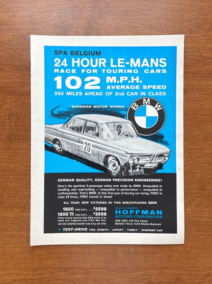 1965 BMW 24 Hour Le - Mans Advertisement