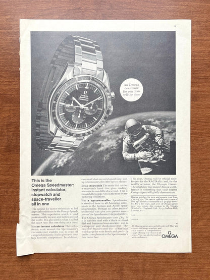 1968 Omega Speedmaster "does more for you than tell the time" Advertisement