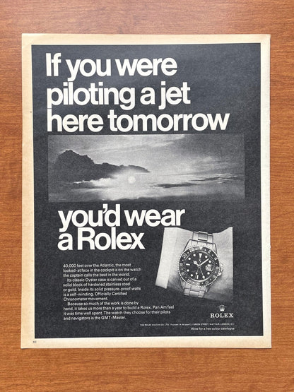 1968 Rolex GMT Master Ref. 1675 "If you were piloting..." Advertisement