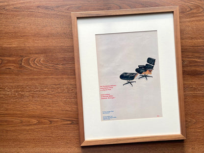 1969 Herman Miller Eames Lounge Chair and Ottoman Advertisement in Wood Walnut Frame