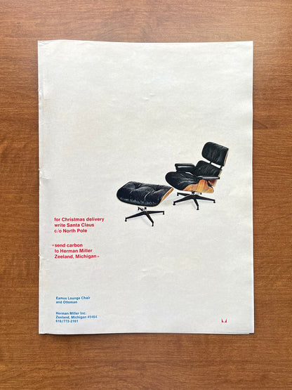 1969 Herman Miller Eames Lounge Chair & Ottoman Advertisement