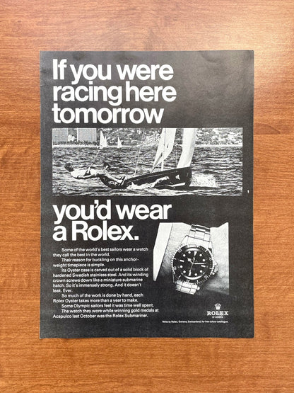 1969 Rolex Submariner "racing here tomorrow..." Advertisement