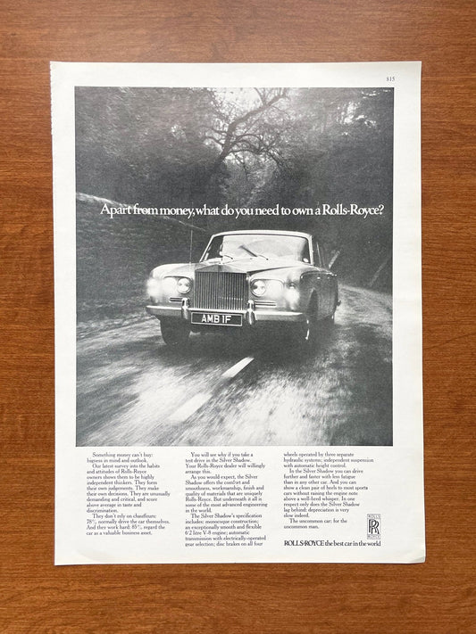 1969 Rolls Royce Silver Shadow Advertisement