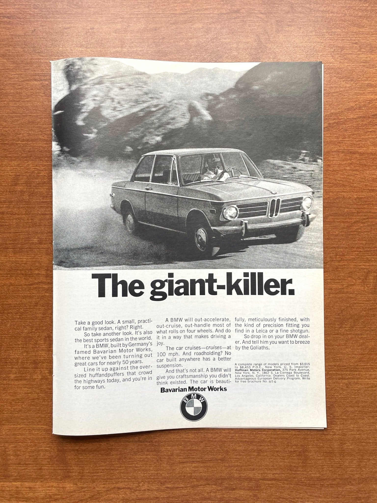 1970 BMW "The giant - killer." Advertisement