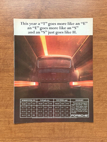 1970 Porsche 911 "T" "E" "S" Advertisement