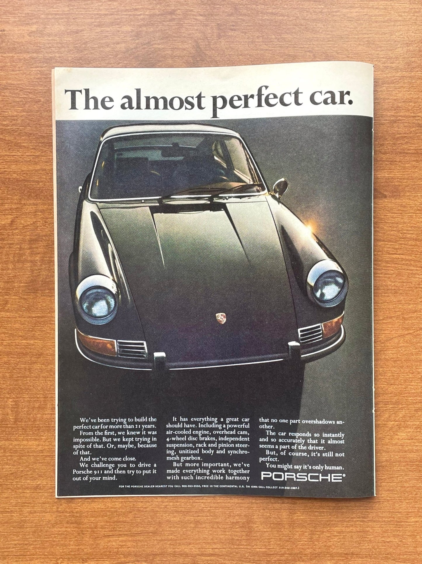 1970 Porsche 911 "The almost perfect car" Advertisement