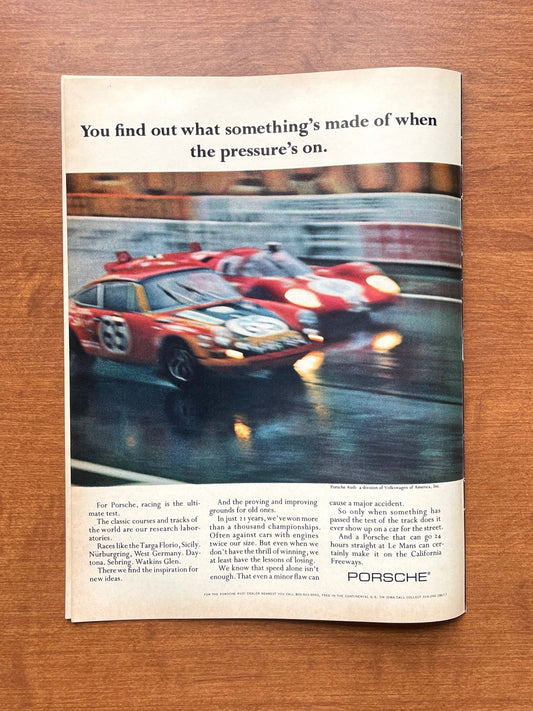 1971 Porsche "when the pressure's on." Advertisement