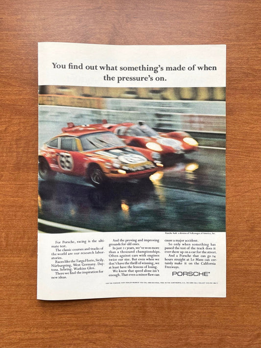 1971 Porsche "when the pressure's on." Advertisement
