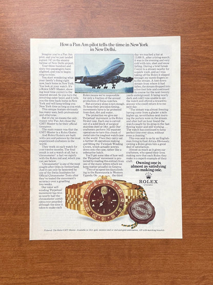 1972 Rolex GMT Master Ref. 1675 "How a Pan Am pilot..." Advertisement