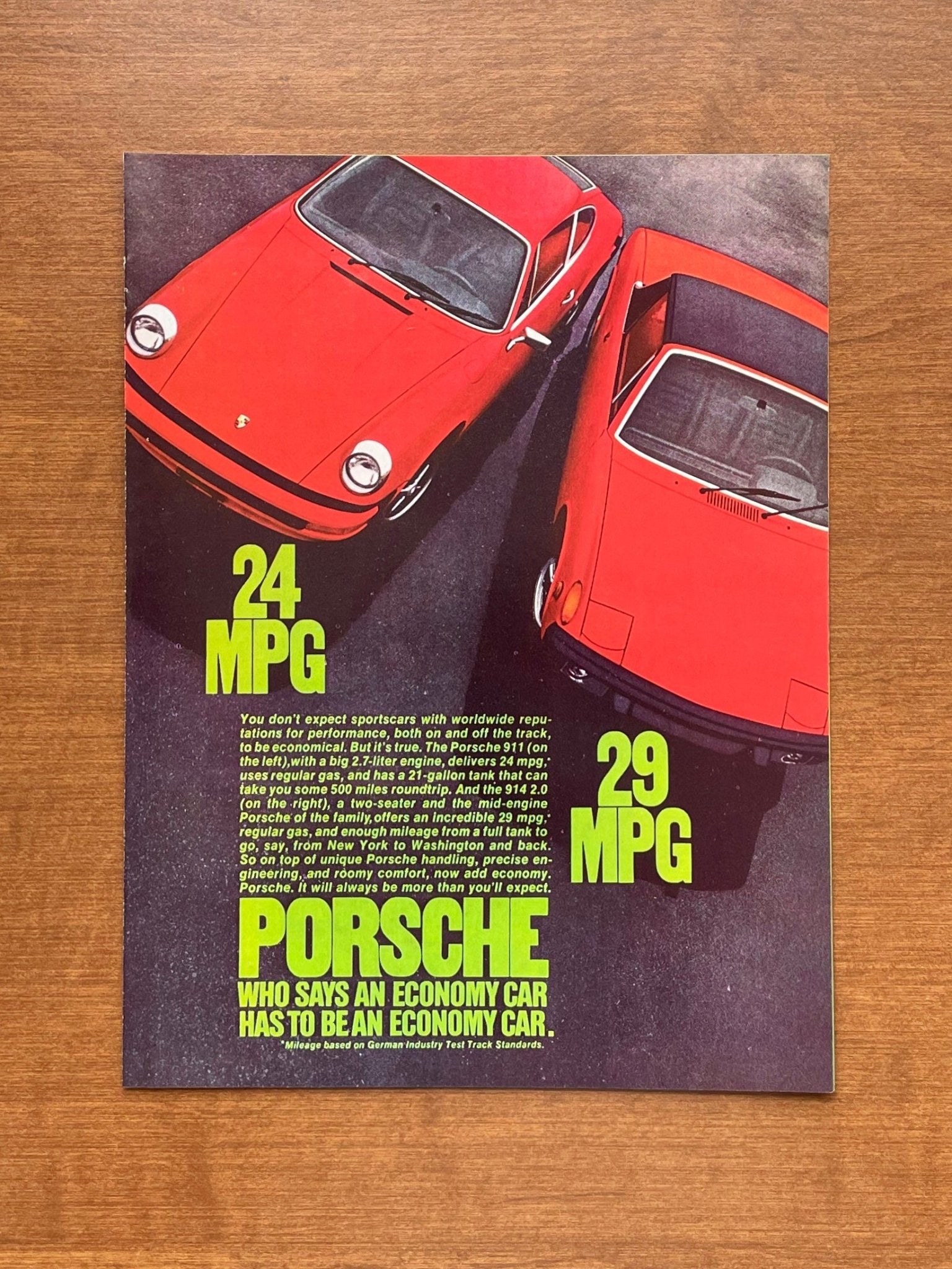 1974 Porsche 911 and 914 "Economy Car" Advertisement