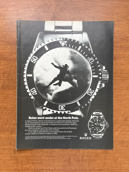 1975 Rolex Submariner Ref. 1680 "North Pole" Advertisement