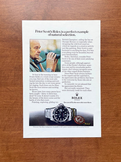 1975 Submariner Ref. 1680 "Peter Scott's Rolex..." Advertisement