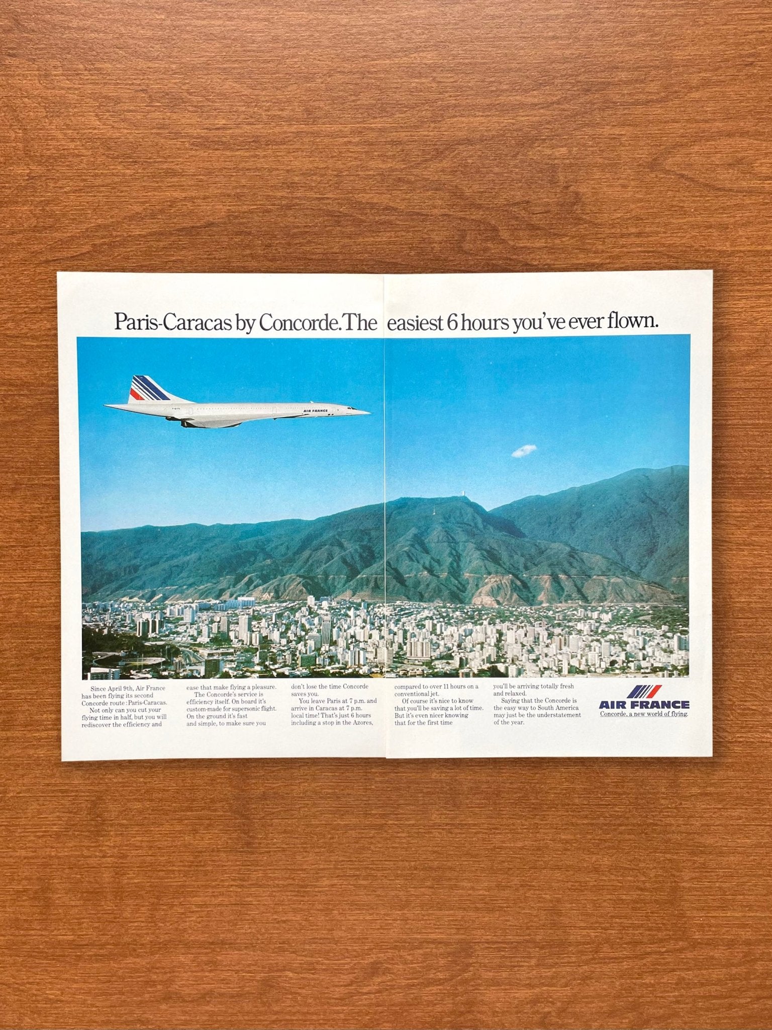 1976 Air France Concorde "Paris-Caracas" Advertisement