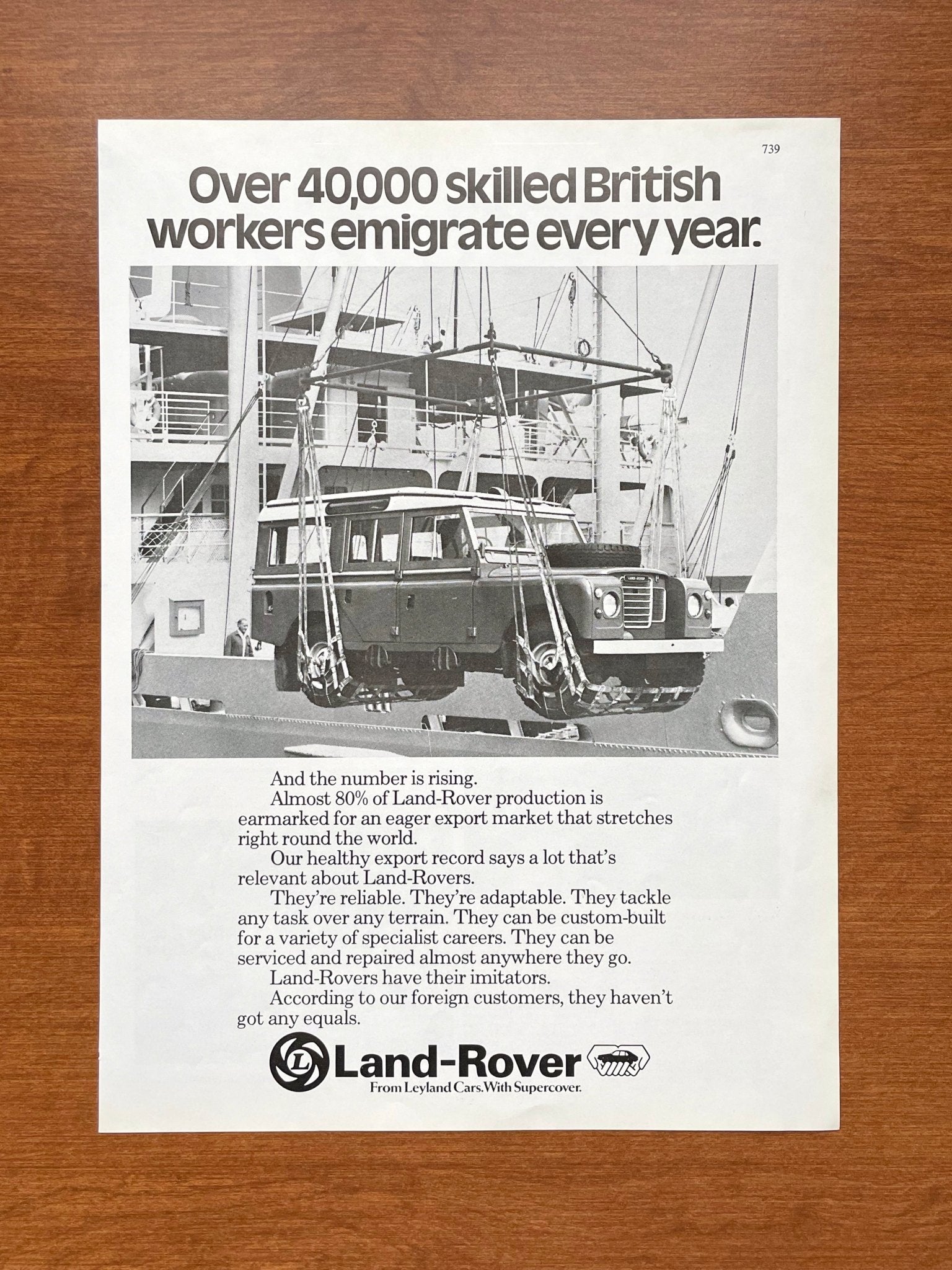 1976 Land Rover Series III "40,000 skilled British workers" Advertisement