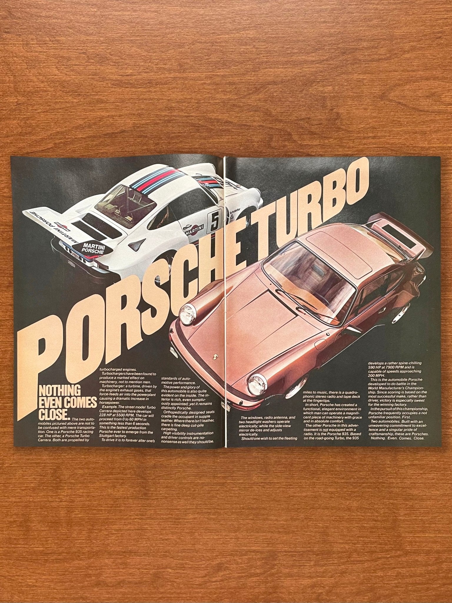 1976 Porsche 935 and Turbo Carrera "Nothing Even Comes Close" Advertisement