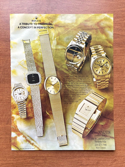 1976 Rolex "Bark" Day Date and "Tiger's Eye" Datejust Advertisement