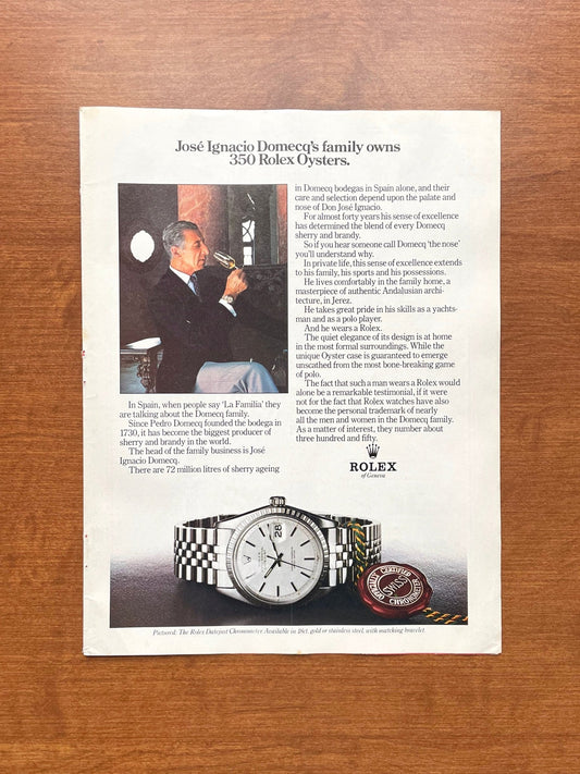 1976 Rolex Datejust Ref. 1603 "350 Rolex Oysters." Advertisement