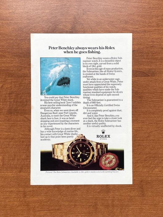 1976 Rolex Submariner Ref. 1680 feat. Peter Benchley Advertisement