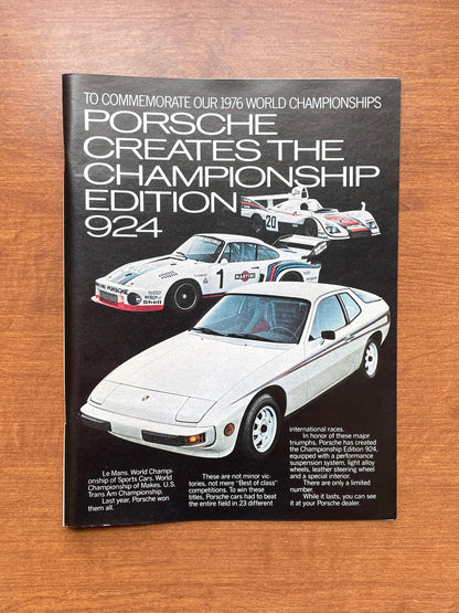 1977 Porsche Championship Edition 924 Advertisement