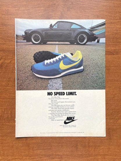 1978 Nike w/ Porsche 911 "No Speed Limit." Advertisement