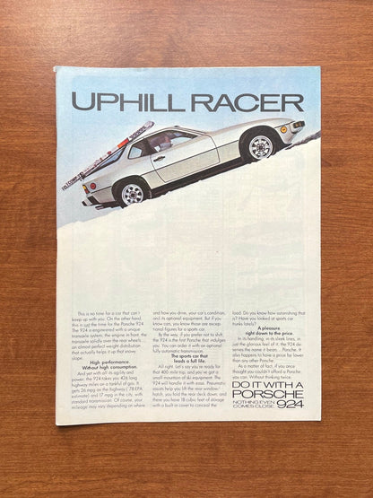 1978 Porsche 924 "Uphill Racer" Advertisement