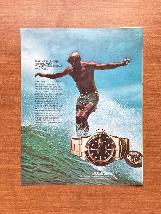 1978 Rolex Submariner Ref. 1680 "Championship Surfing" w/ Surfer Advertisement