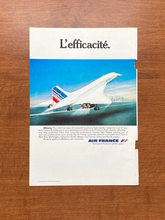 1979 Air France Concorde "L'efficacite" Advertisement