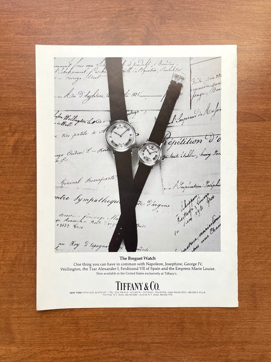 1980 Breguet watches at Tiffany & Co. Advertisement