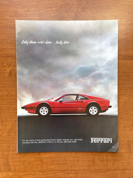 1980 Ferrari 308 "Only those who dare ... truly live" Advertisement