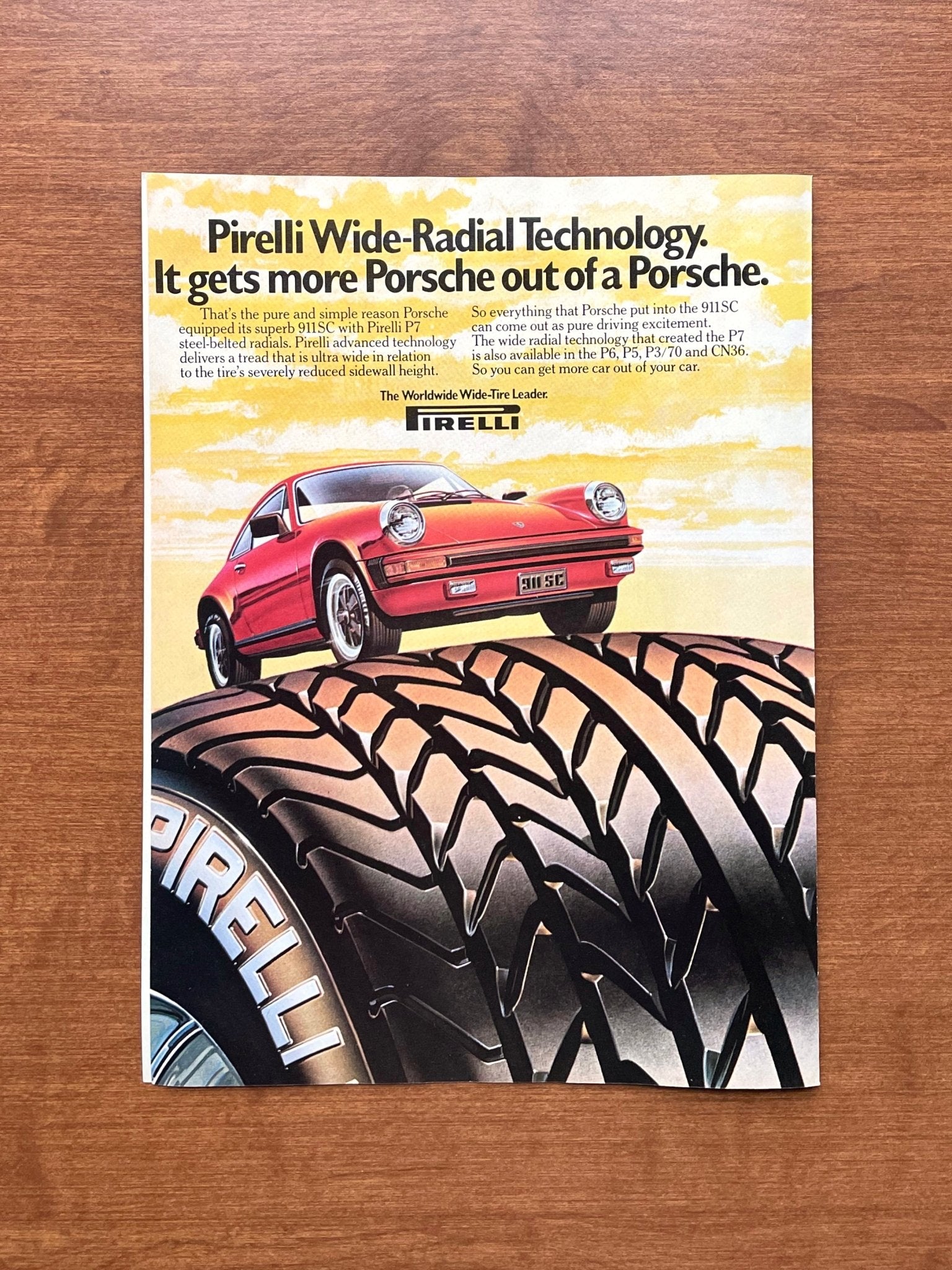 1980 Pirelli with Porsche 911SC artwork Advertisement