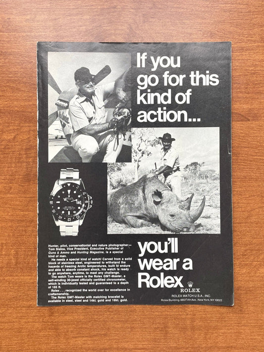 1981 Rolex GMT Master Ref. 1675 "If you go for this kind of action..." Advertisement