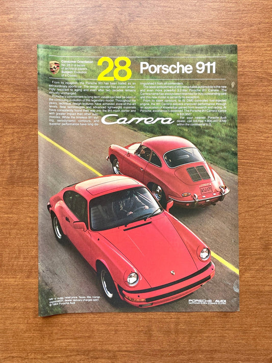 1984 Porsche 911 and vintage 356 Carrera Advertisement