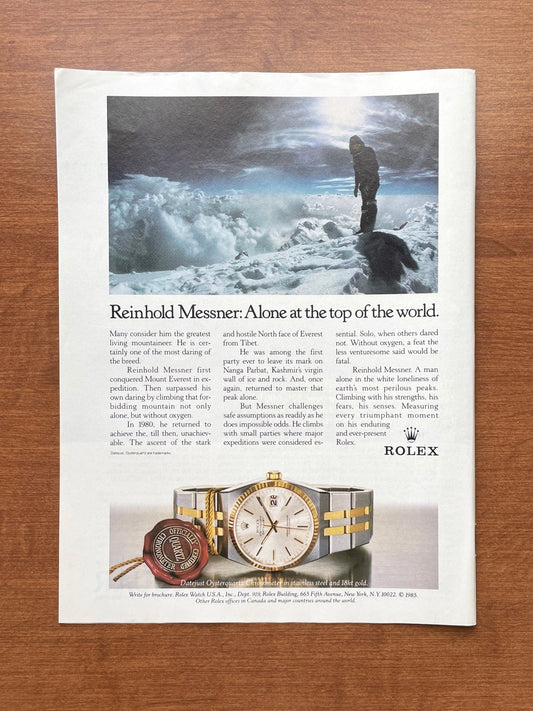 1986 Rolex Oysterquartz Datejust Ref. 17013 feat. Reinhold Messner Advertisement