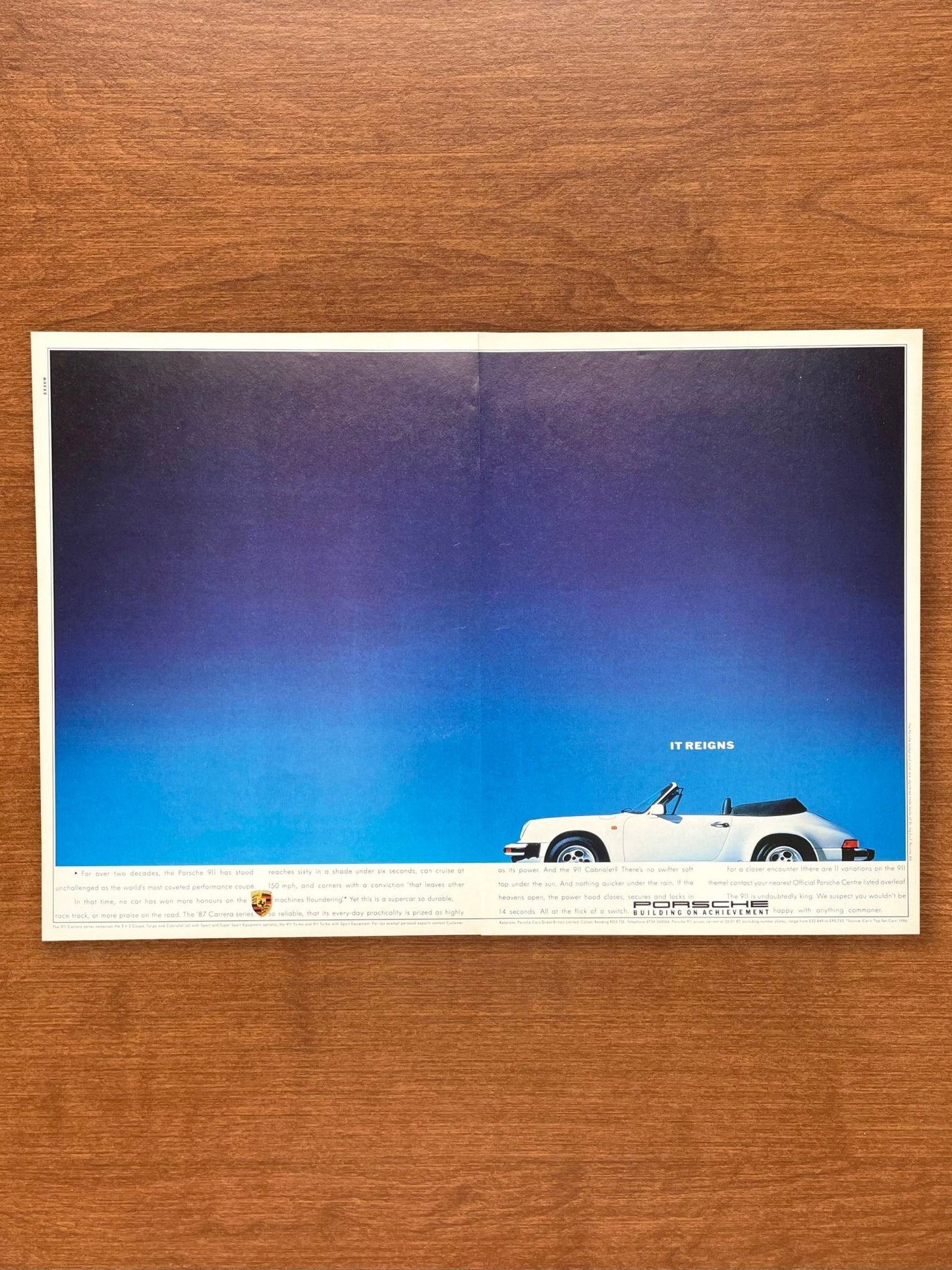 1987 Porsche 911 "It Reigns" Advertisement